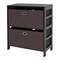 Contemporary Home Living 29” Espresso Brown Storage Shelf with Black Fabric Baskets